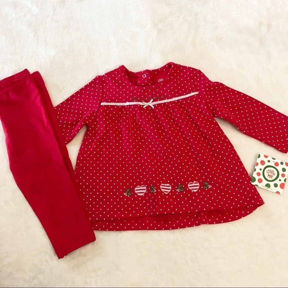 Little Me My First Christmas 2 pc set, Long Sleeve Shirt, Pants
